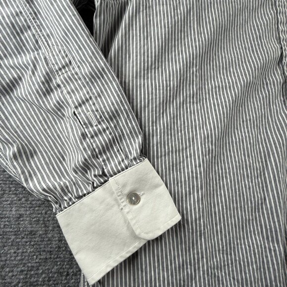 Gucci Striped Black White Contrast Collar Italy Made Button Up Shirt Size Woven - Picture 4 of 16